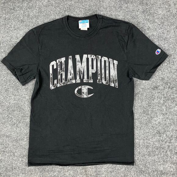 Champion Other - Champion T-Shirt Mens Small Black Logo Graphic Tee Classic Fit Athletic Casual